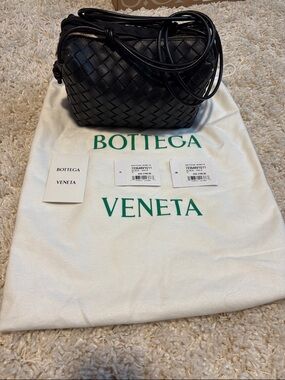 Bottega Veneta Black Intrecciato Leather Shoulder Crossbody